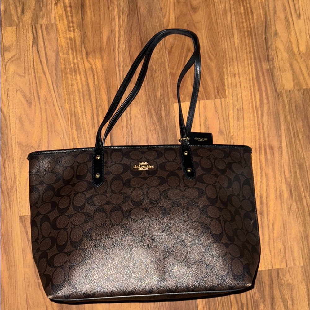Coach Brown and Black Leather Totes